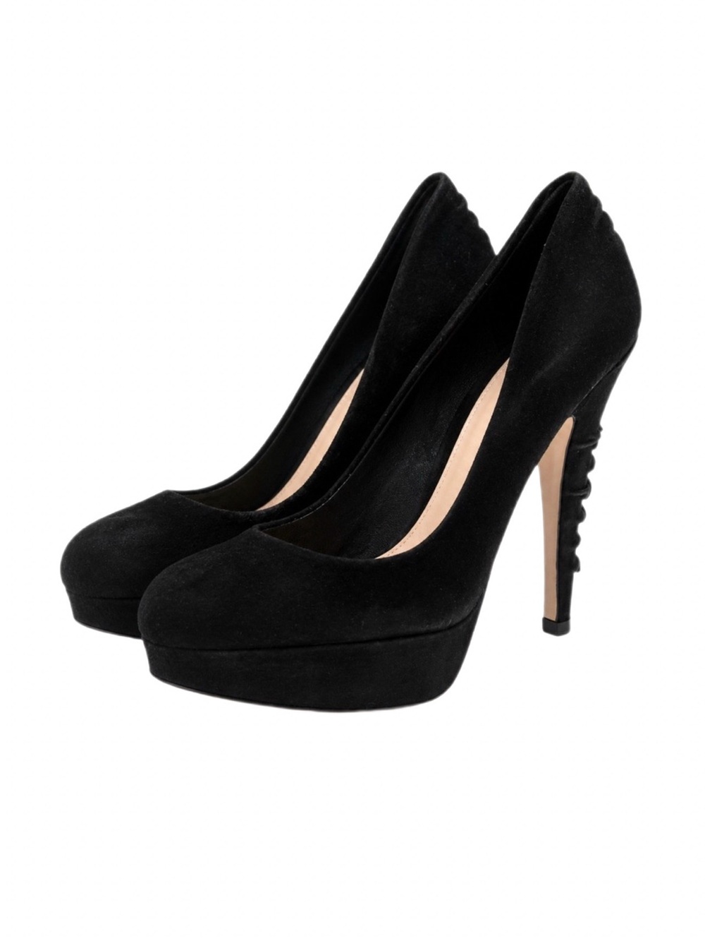 Miu Miu Black Suede Platform Heels Size 36 US 6